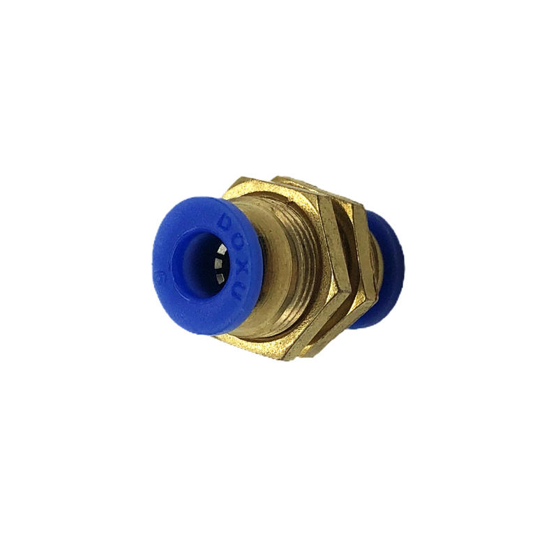 YUMO Gas Pipe Quick Insertion Quick Connector Through Plate Straight Bulkhead Connector PM-6