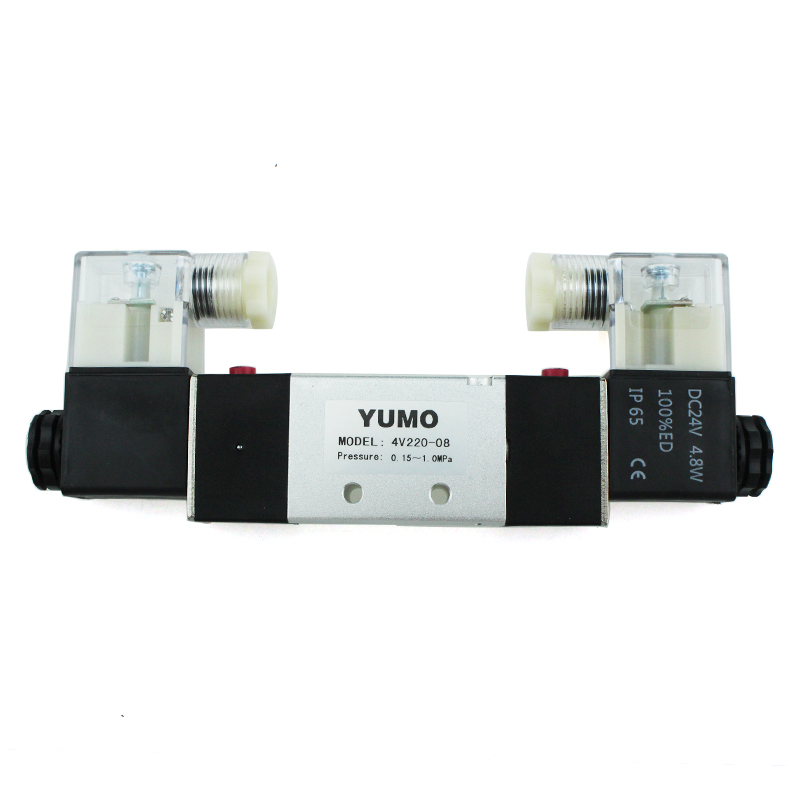 YUMO High Quality Pneumatic Double Solenoid Valve 4V220-08 24VDC